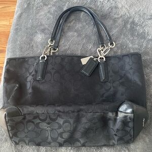 Coach Black Signature Tote Bag